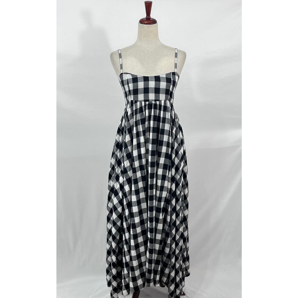 AZEEZA Sz XS Rachel Gingham Midi Dress NWT - Picture 10 of 14